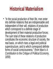 Historical Materialism