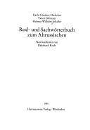 Real- und Sachworterbuch zum Altrussischen